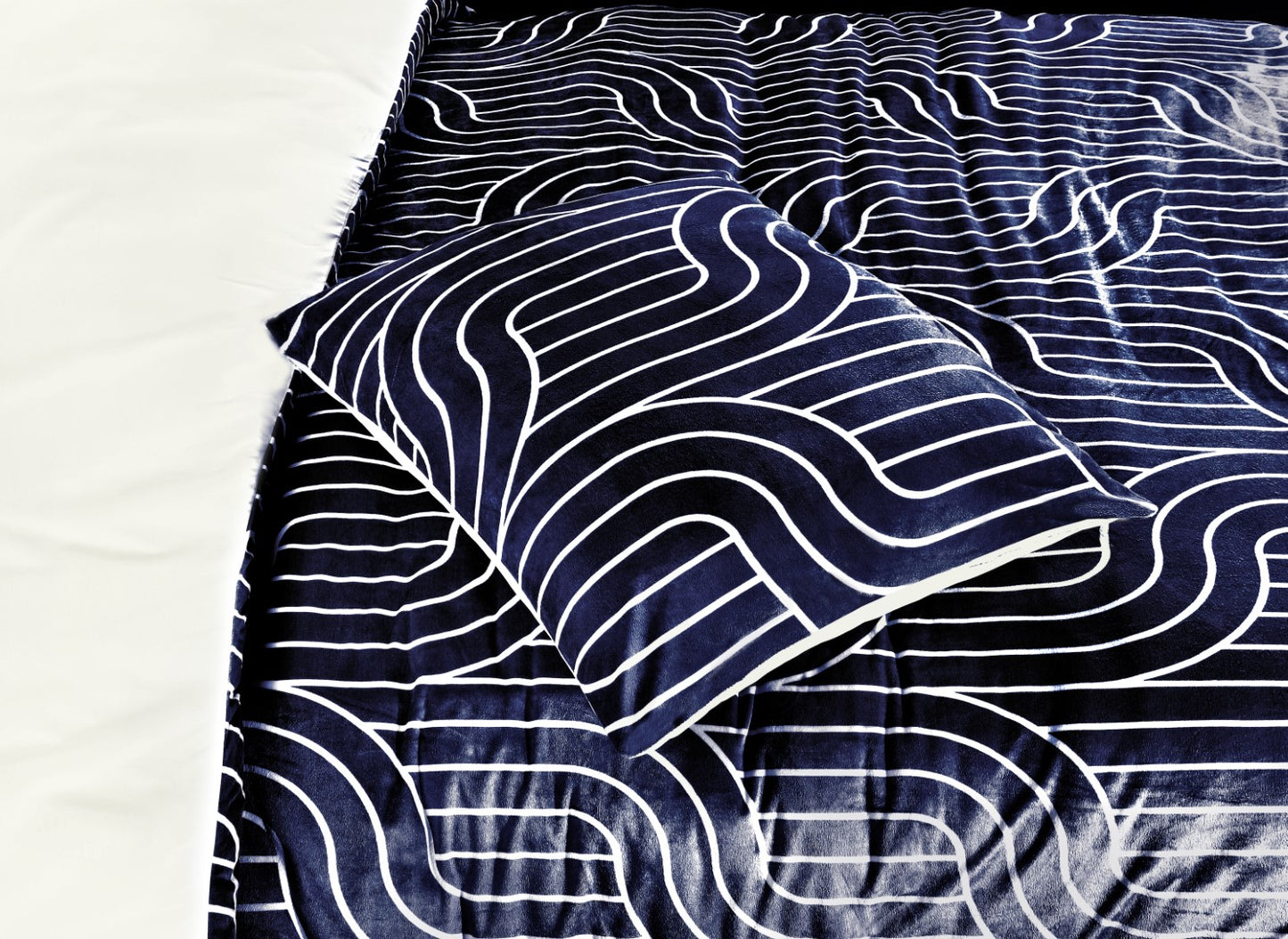 Dekbedovertrek Graphic Velvet Navy