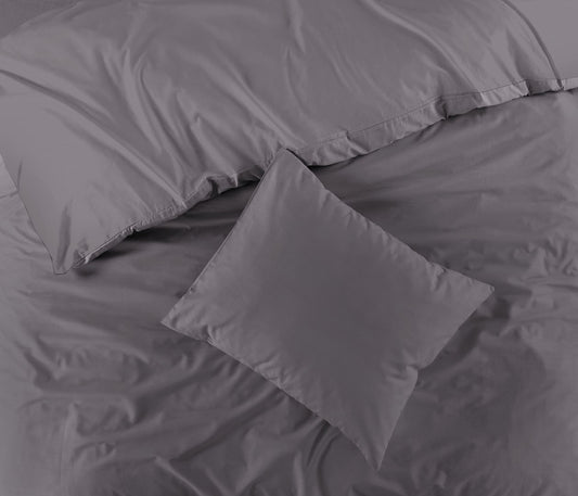 Dekbedovertrek Uni Katoen Antraciet