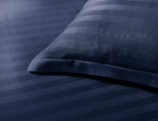 Dekbedovertrek Satijn Streep Navy