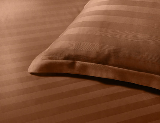 Dekbedovertrek Satijn Streep Roest