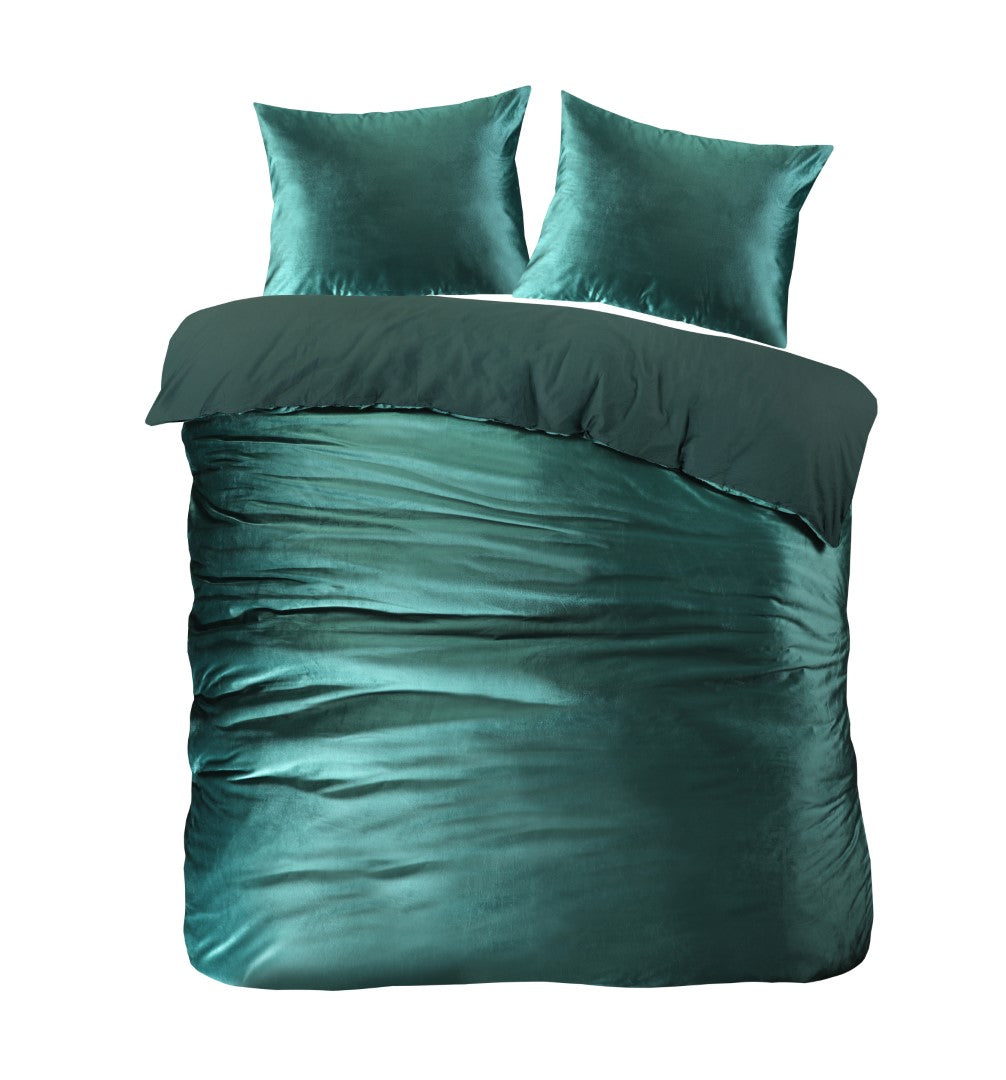 Dekbedovertrek Uni Velvet Groen