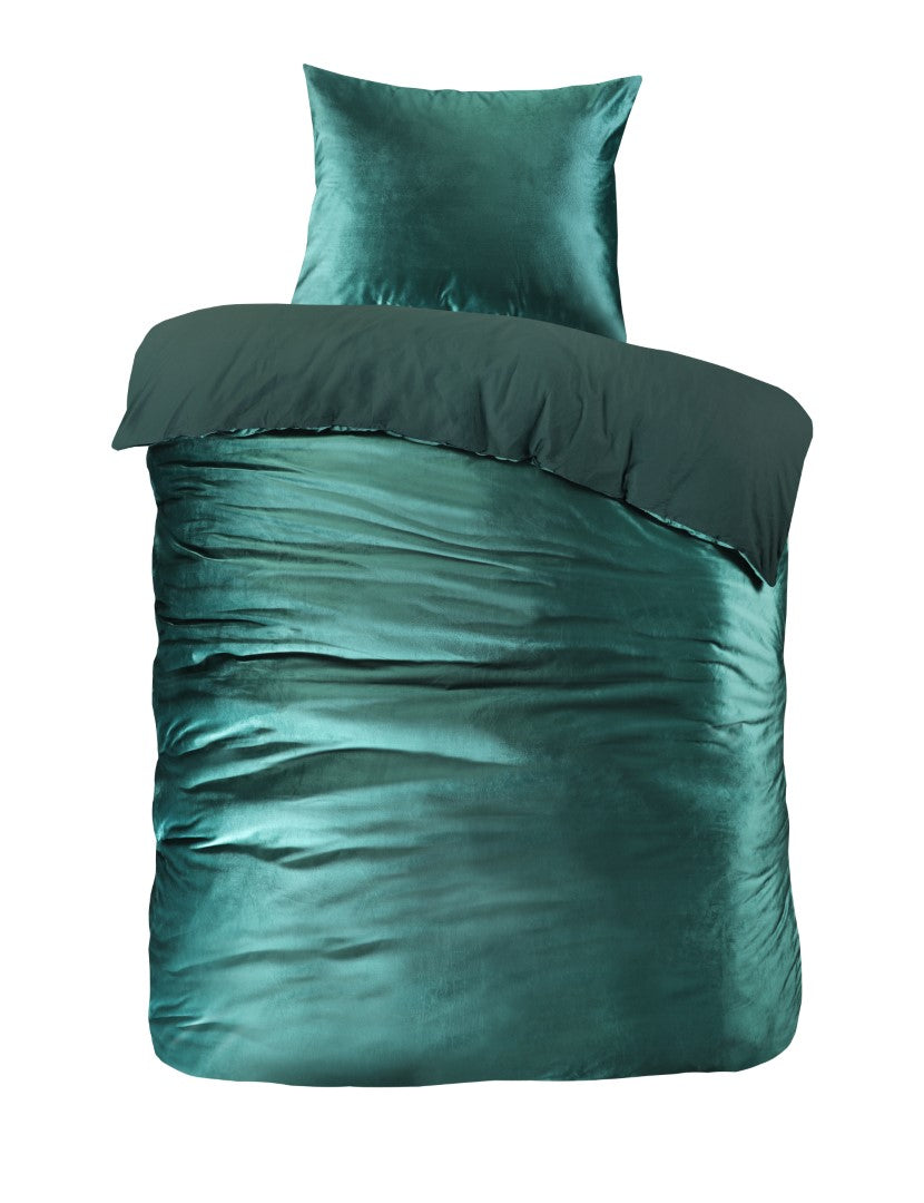 Dekbedovertrek Uni Velvet Groen