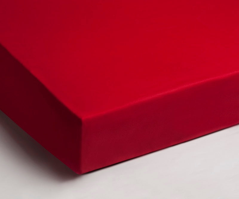 Hoeslaken strijkvrij rood