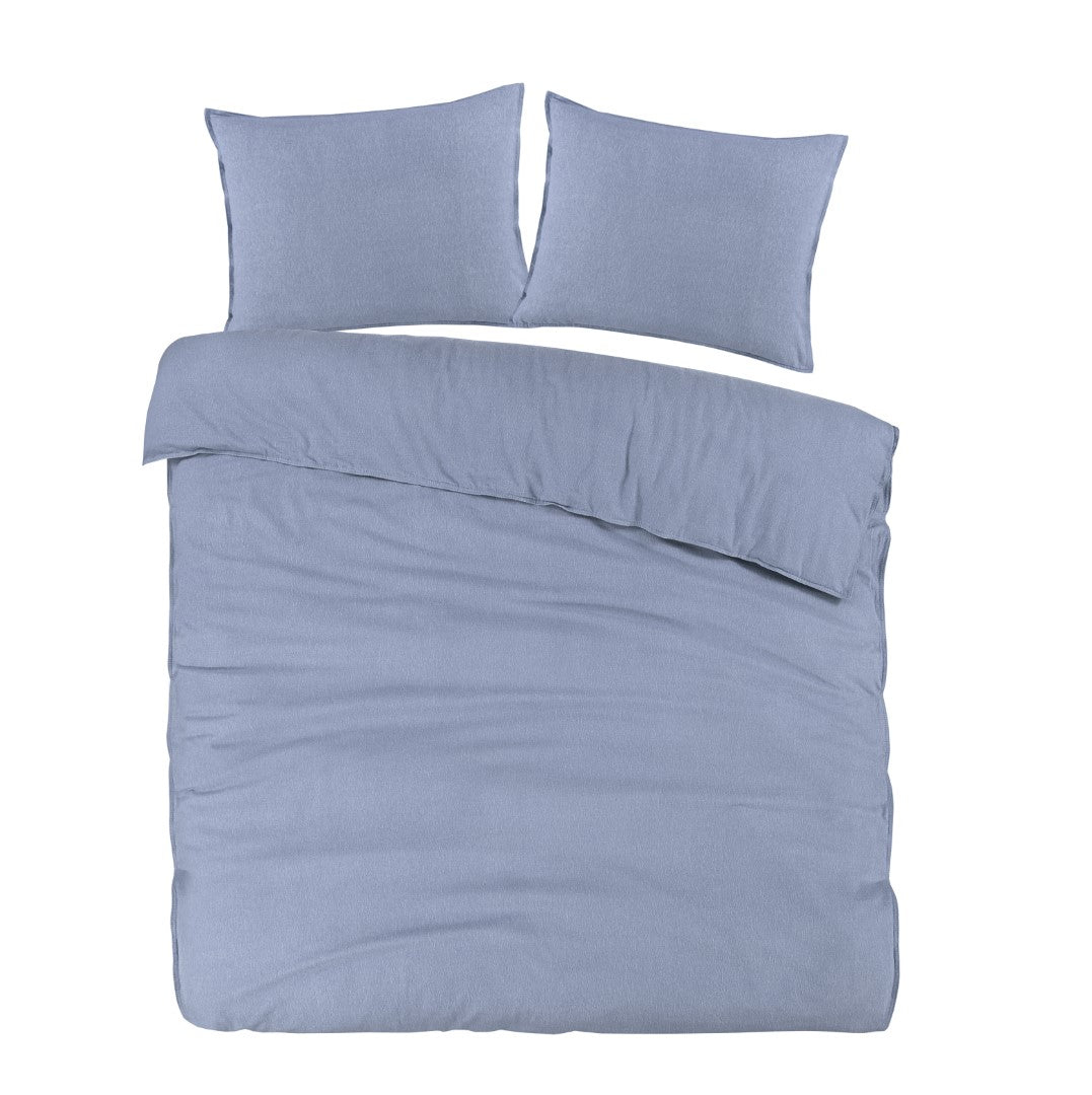 Dekbedovertrek Flanel L.blauw