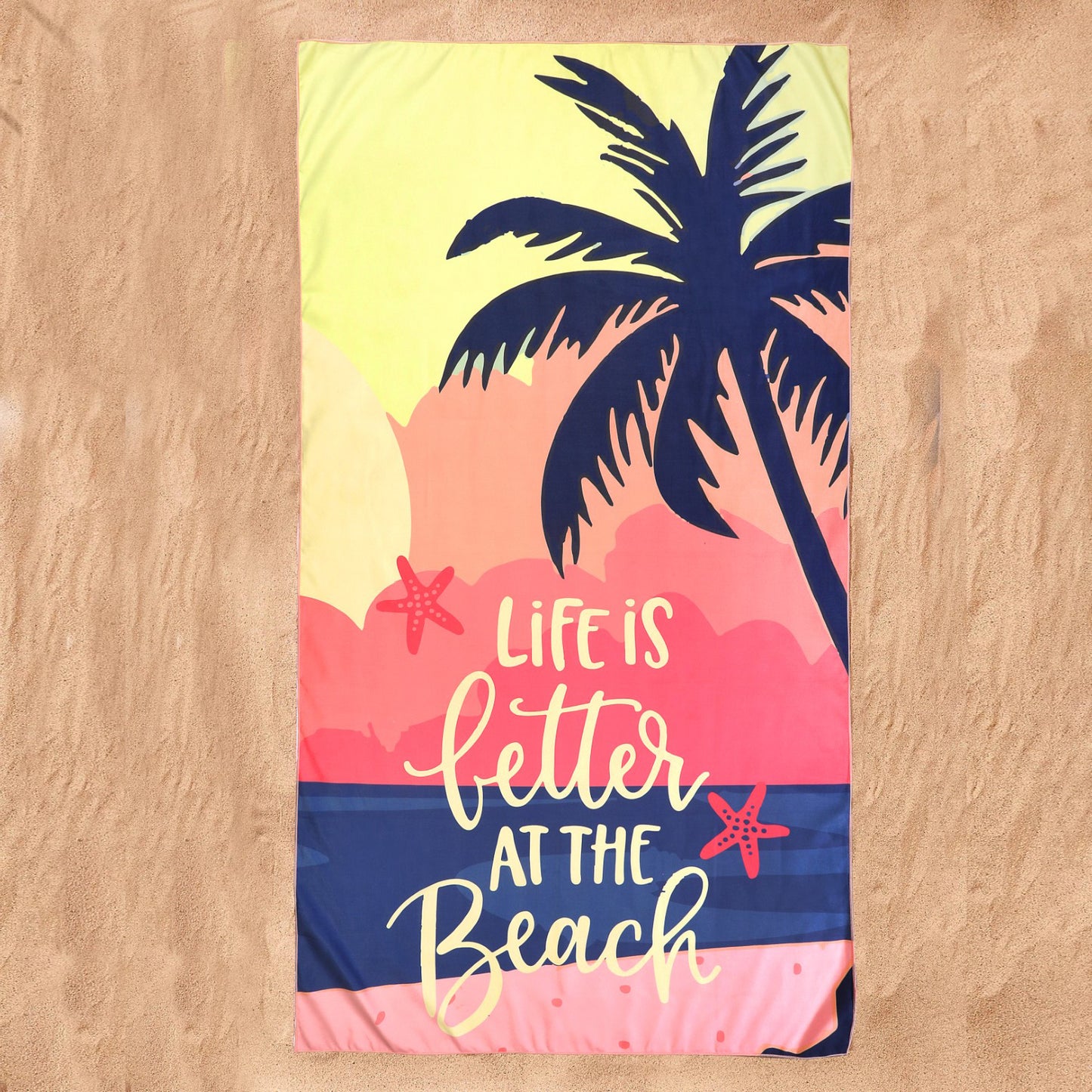 Sneldrogend Microfiber Strandlaken Beach Life