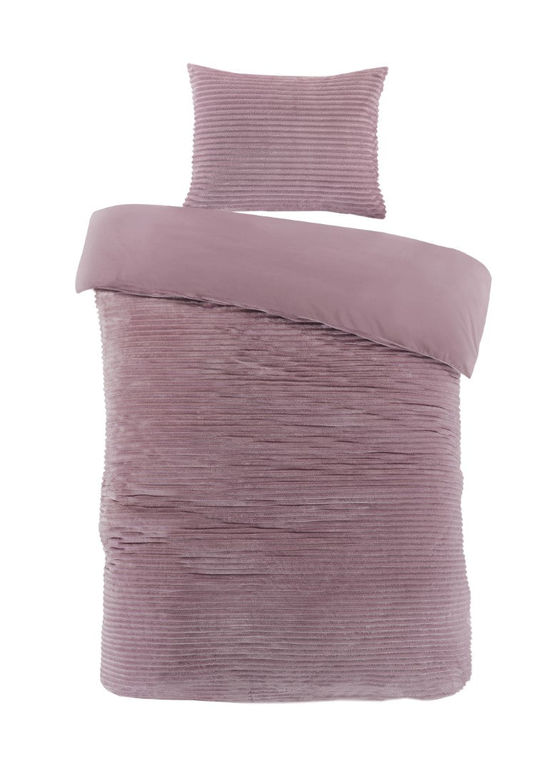 Dekbedovertrek Dorit Rib Fleece Roze