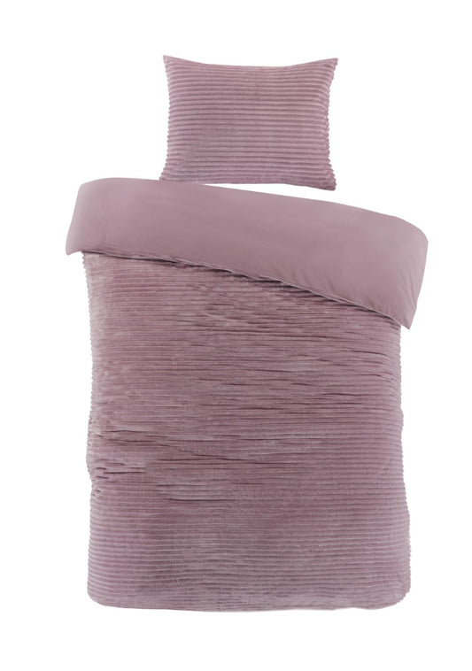 Dekbedovertrek Dorit Rib Fleece Roze