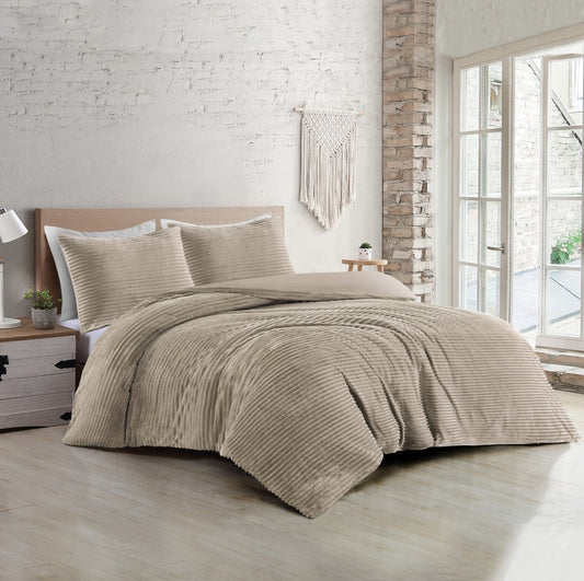 Dekbedovertrek Dorit Rib Fleece Zand