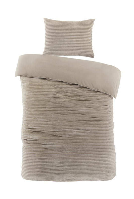 Dekbedovertrek Dorit Rib Fleece Zand