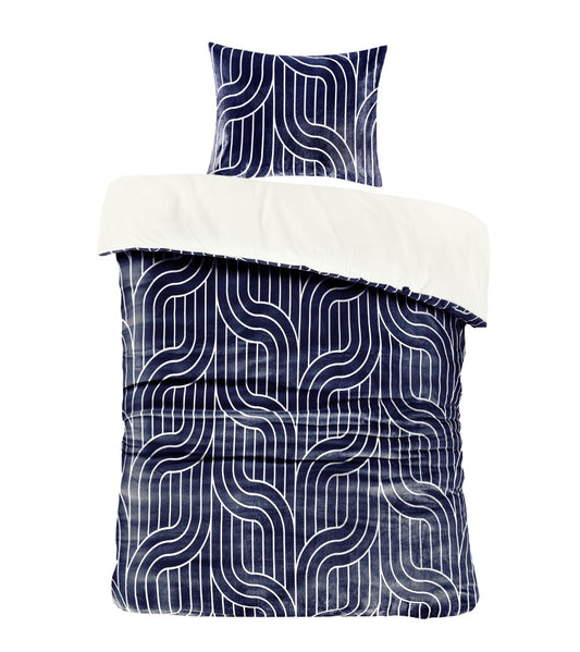 Dekbedovertrek Graphic Velvet Navy