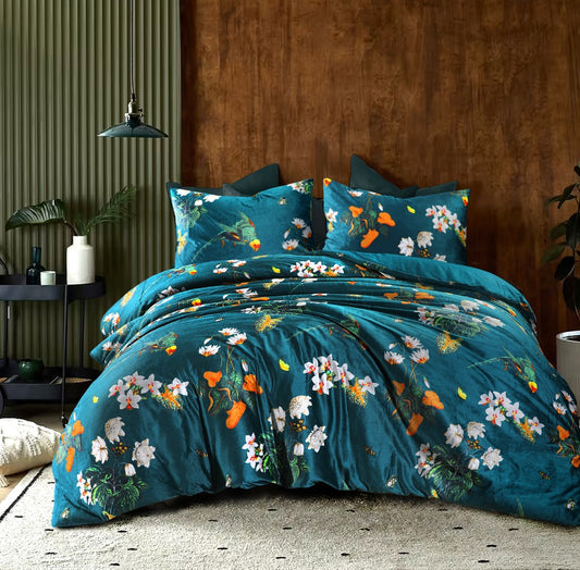 Parrot Velvet Dekbedovertrek  Multicolor