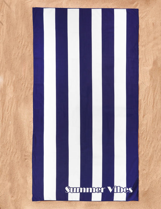 Sneldrogend Microfiber Strandlaken Summer Vibes Navy