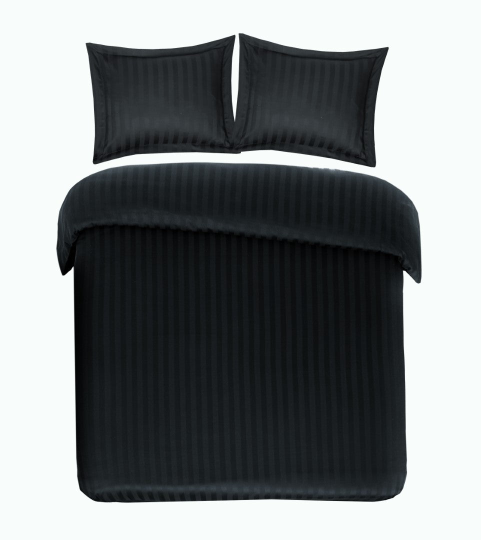 Dekbedovertrek Satijn Streep Zwart