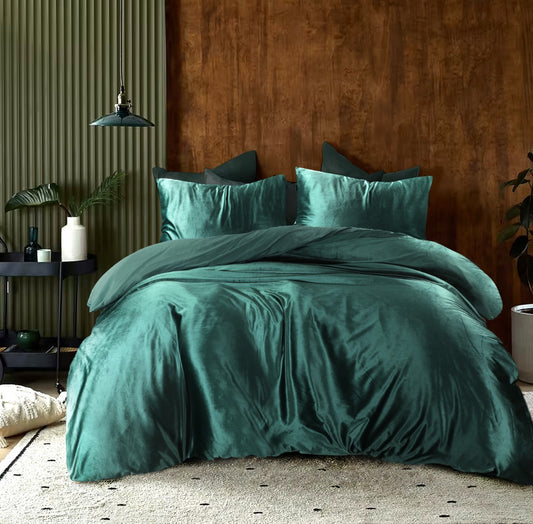 Dekbedovertrek Uni Velvet Groen