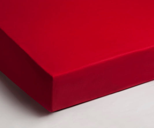 Hoeslaken strijkvrij rood
